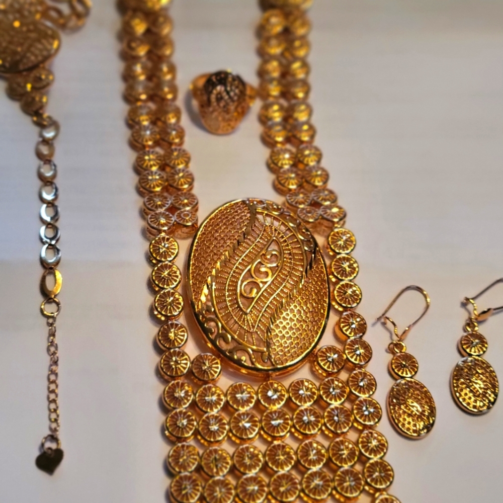 24kt gold plated necklace set